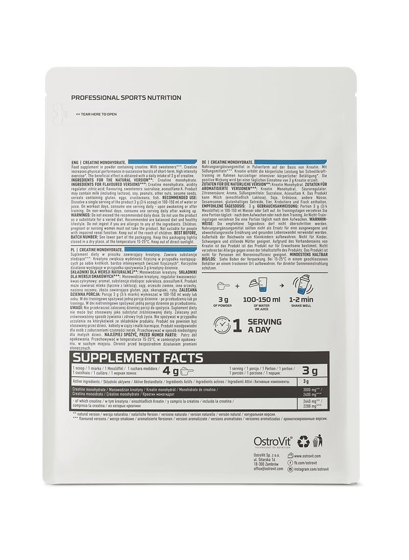 OstroVit Creatine Monohydrate, Green Apple Flavour, 300g  - Image 2