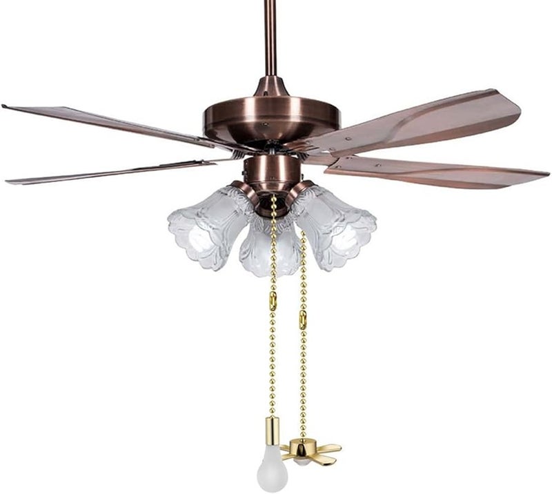 Bronze Pendant Fan Light Bulb Pull Chain Set of 2 Frosted Fixture - Image 5