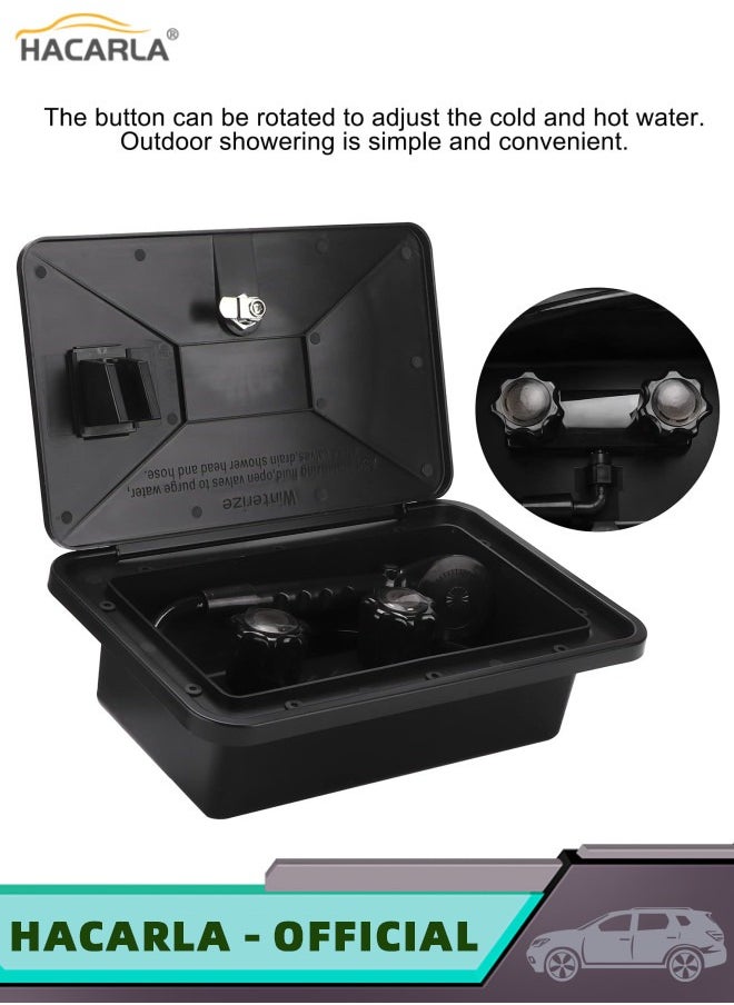 HACARLA RV Shower Kit RV Weatherproof Exterior Shower Box Kit with Lock RV Camper Shower Faucet Outdoor Washing Kit for Camping Rv Motorhome Trailer Boat and Yacht RV Spare Parts  - Image 4