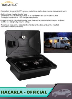 HACARLA RV Shower Kit RV Weatherproof Exterior Shower Box Kit with Lock RV Camper Shower Faucet Outdoor Washing Kit for Camping Rv Motorhome Trailer Boat and Yacht RV Spare Parts  - Image 3
