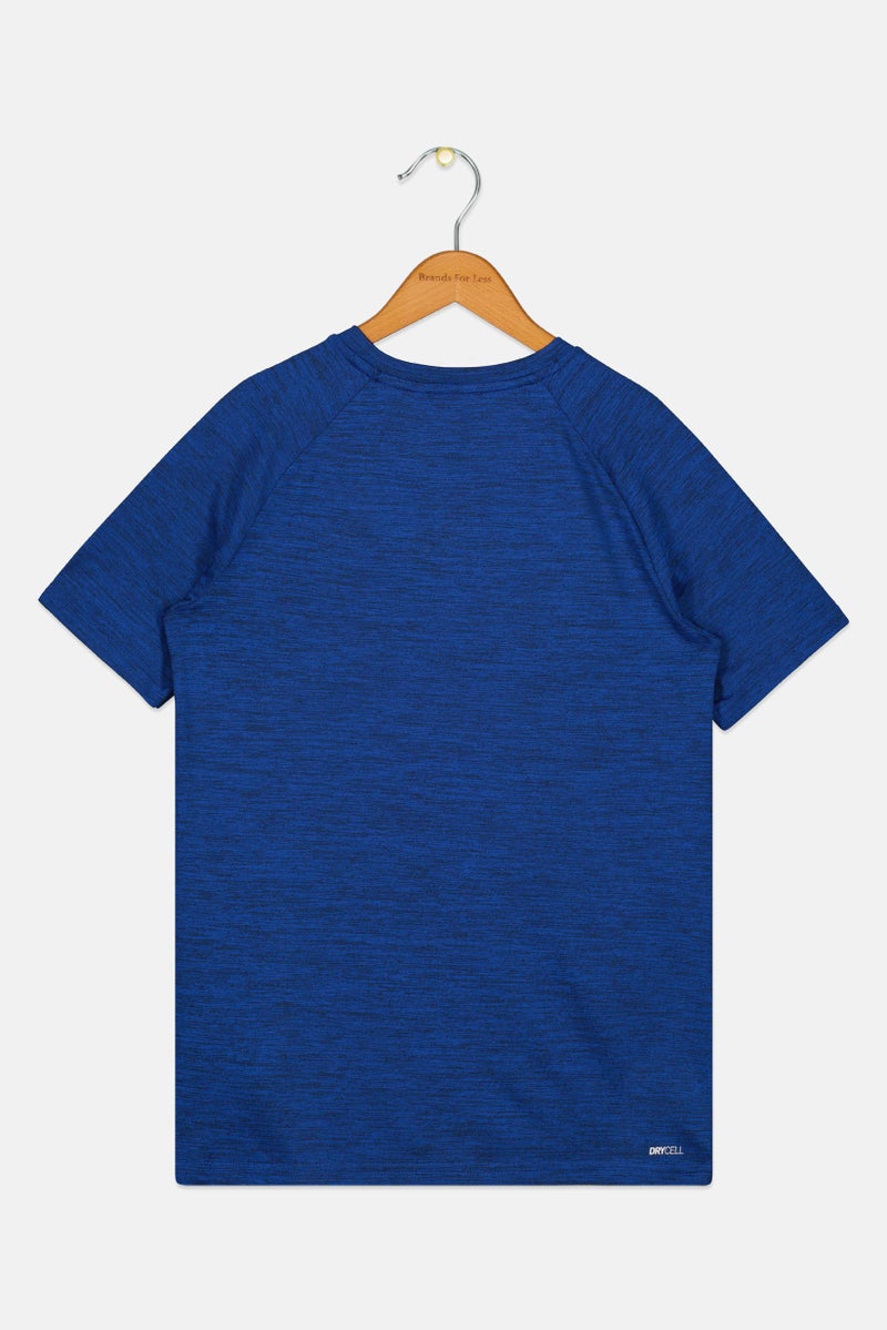 PUMA Kids Boy Sportswear Fit Short Sleeve Training T-Shirt, Heather Blue - Image 2