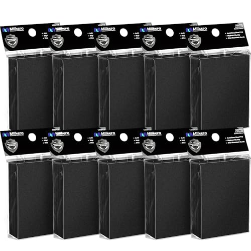 Mlikero 1000 Counts Black Card Sleeves, Matte Card Sleeve Deck Card Protectors, Trading Card Sleeves Fit for MTG, TCG and Sports Cards - Image 1