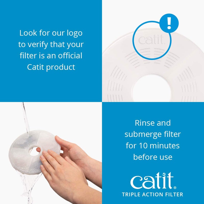 Catit Triple Action Replacement Original Water Fountain Filters, 12 Pack â€“ Official Replacement Filters for Catit Cat Drinking Water Fountains - Image 4