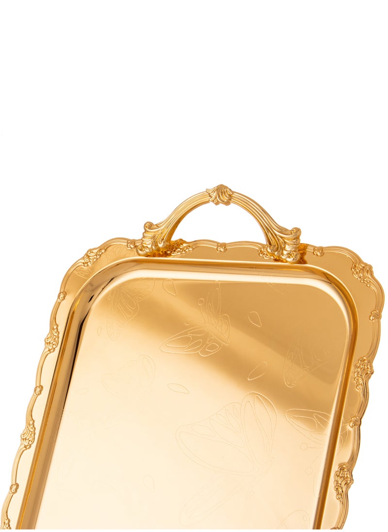 Dania - A set of heavy metal trays in three different sizes with modern designs and engravings - Image 1