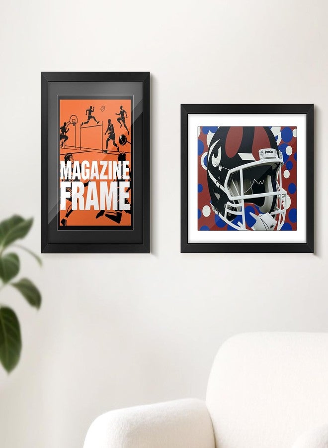 tutata Sports Magazine Frame, Fits Measuring 8.0 x 10.5 or 8.5 x 11.25 Inches Magazine Display, Deep Frame Moulding, (Black, Black Mat) - Image 2