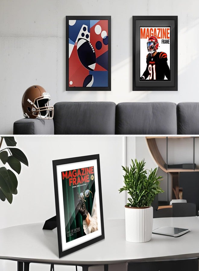 tutata Sports Magazine Frame, Fits Measuring 8.0 x 10.5 or 8.5 x 11.25 Inches Magazine Display, Deep Frame Moulding, (Black, Black Mat) - Image 4