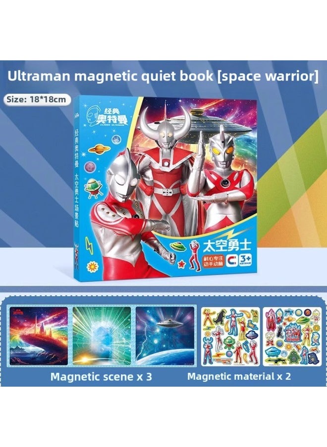 null - Ultraman Quiet Book Cut-free Magnetic Stickers Repeatedly Sticker And Cut Children's Male 3 Handmade DIY Educational Toys-Color:Latest Model⭐Ultraman Magnetic Quiet Book (space Warrior) Can Be Posted Repeatedly - Image 1