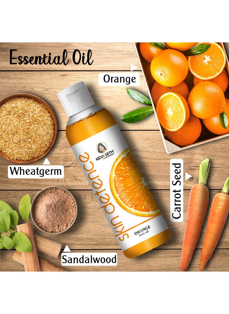 KEYA SETH AROMATHERAPY, DEVICE OF DROP Keya Seth Aromatherapy Skin Defence Orange Body Oil Skin Lightening Rejuvenating NonSticky for Daily Use After Bath Massage Oil Enriched with Orange Vitamin C 200ml  - Image 5