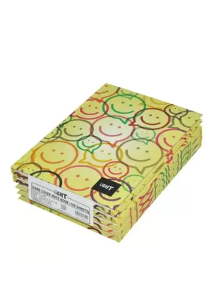 Light 5-Piece Light Hard Cover Notebook, Single Ruled, (100 Sheets), A5 Size - LINBA51 