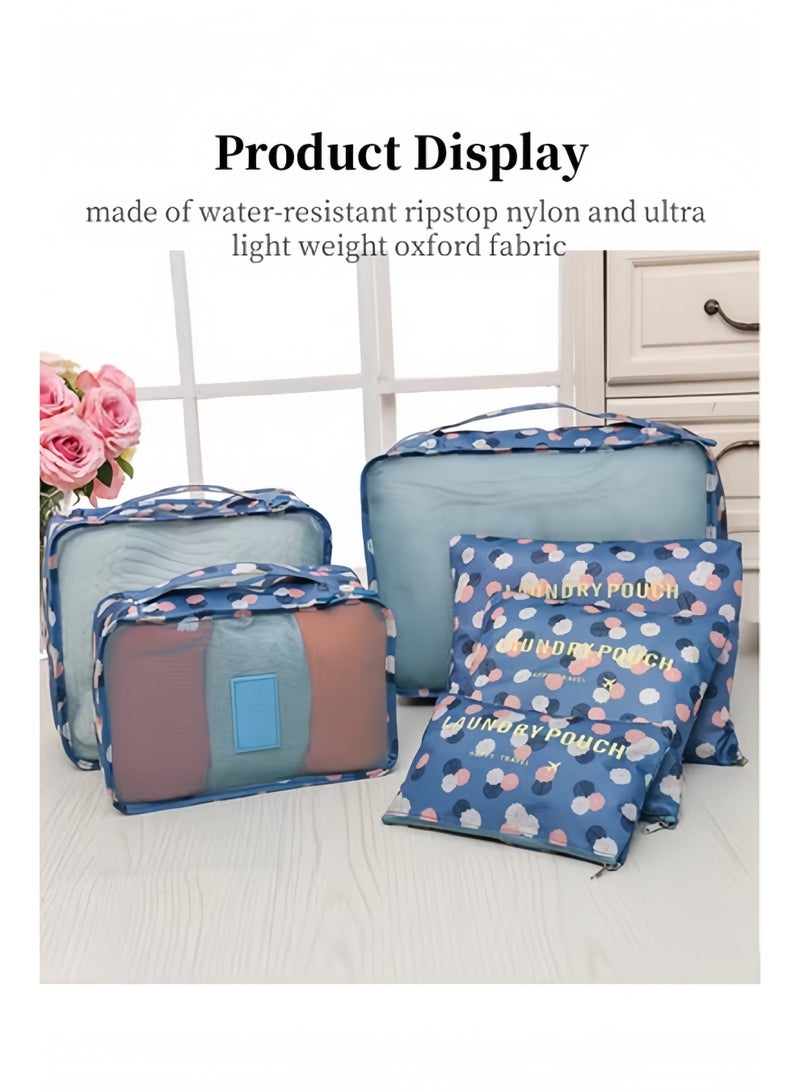 Halamodo 6PCS Packing Cubes for Travel Carry On Luggage Organizer Hanging Travel Toiletry Bag Cosmetic Organizer Makeup Pouch Lightweight Travel Essential Bag - Image 2