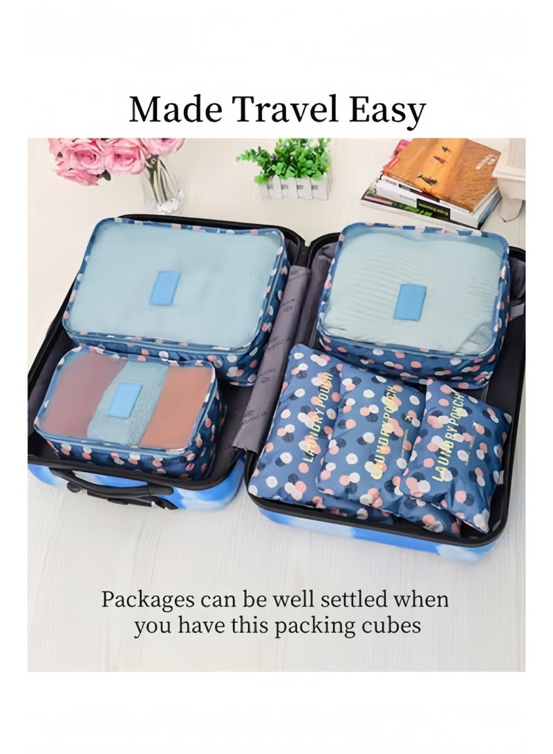 Halamodo 6PCS Packing Cubes for Travel Carry On Luggage Organizer Hanging Travel Toiletry Bag Cosmetic Organizer Makeup Pouch Lightweight Travel Essential Bag - Image 3