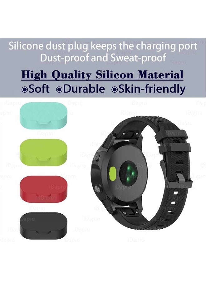 iDaPro - [4 Pack] Screen Protector for Garmin Forerunner 255/255 Music 46mm Smartwatch + Silicone Anti-dust Plugs Tempered Glass Anti-Scratch Bubble-Free - Image 1