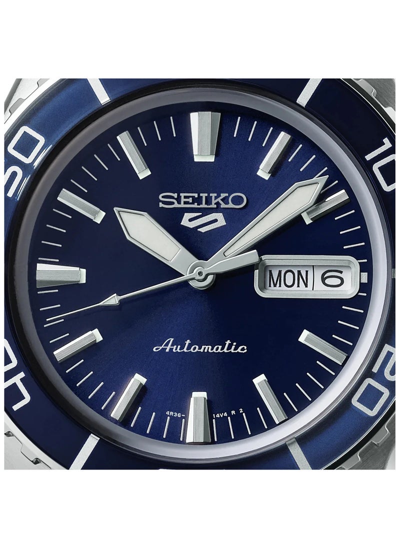 Seiko Men's New 5 Sports Blue Dial Automatic Watch - SRPK97K1  - Image 4