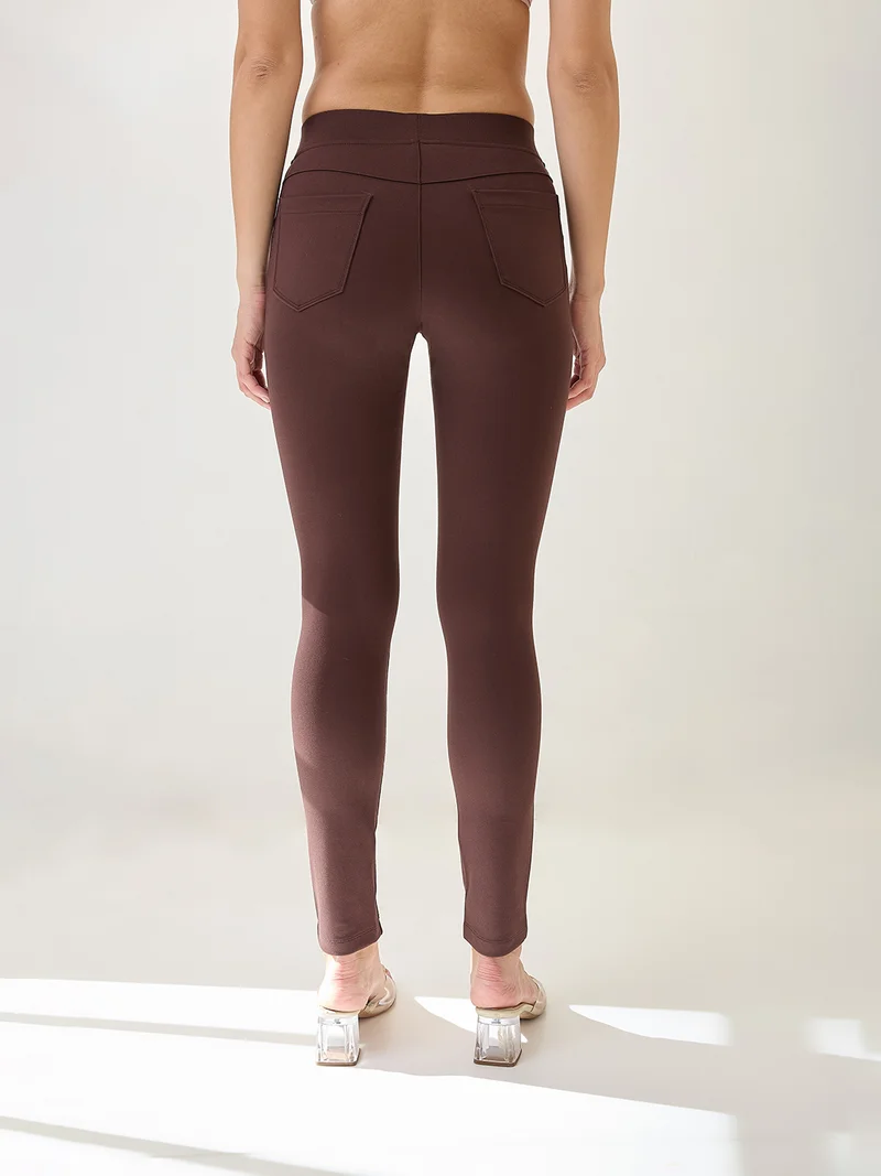 globus Women Stretchable Mid-Rise Skinny Fit Treggings