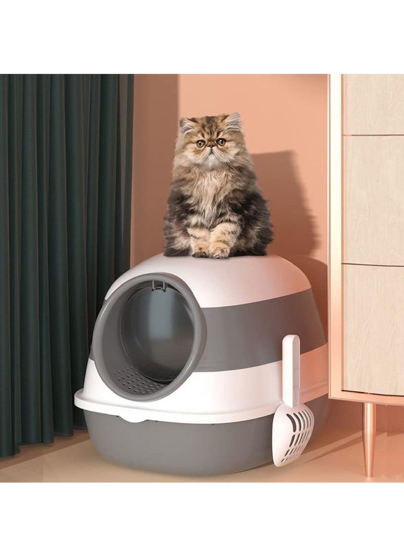 Rock Pow - Cat Litter Box Fully Enclosed, Foldable Litter Box with Ultraviolet Germicidal Lamp,Portable Kitty Litter Box with Cat Litter Scoop (Fully Enclosed Foldable (with sterilization lamp)) - Image 1