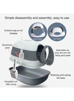 Rock Pow Cat Litter Box Fully Enclosed, Foldable Litter Box with Ultraviolet Germicidal Lamp,Portable Kitty Litter Box with Cat Litter Scoop (Fully Enclosed Foldable (with sterilization lamp))  - Image 2
