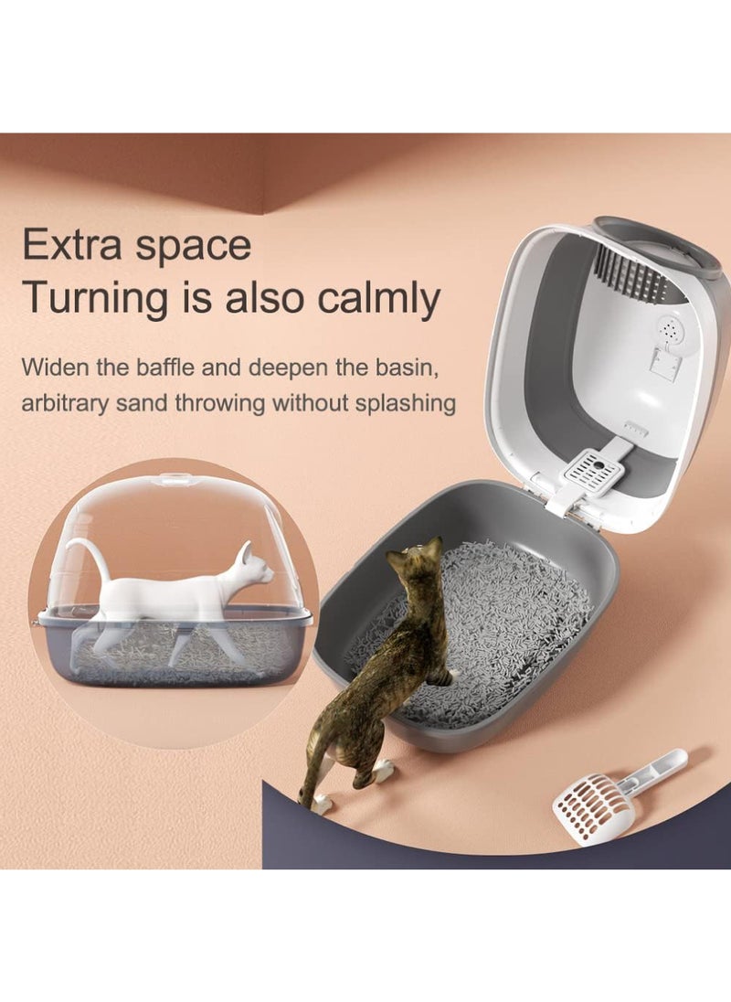 Rock Pow - Cat Litter Box Fully Enclosed, Foldable Litter Box with Ultraviolet Germicidal Lamp,Portable Kitty Litter Box with Cat Litter Scoop (Fully Enclosed Foldable (with sterilization lamp)) - Image 1