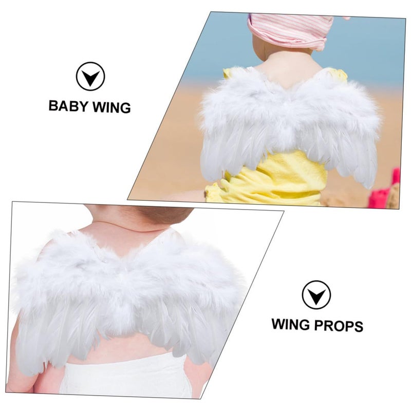 POPETPOP Newborn Leaf Headband And Angel Wing Photo Props Set For Shower Photography Soft Lightweight Wing Accessories In Light And Leafy Colors - Image 4