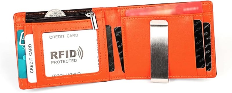 Genuine Leather Mens Wallet Billfold With Card Holder Black Gift Box - Image 1