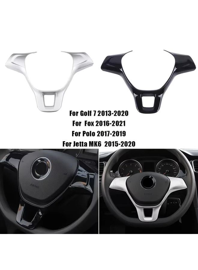 Matte Slivery Sequin Steering Wheel Panel Cover For Golf 7 GTI MK7 Carbon Fiber Car Interior Accessory - Image 1