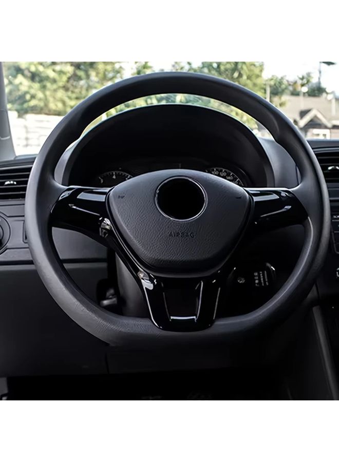 Matte Slivery Sequin Steering Wheel Panel Cover For Golf 7 GTI MK7 Carbon Fiber Car Interior Accessory - Image 5