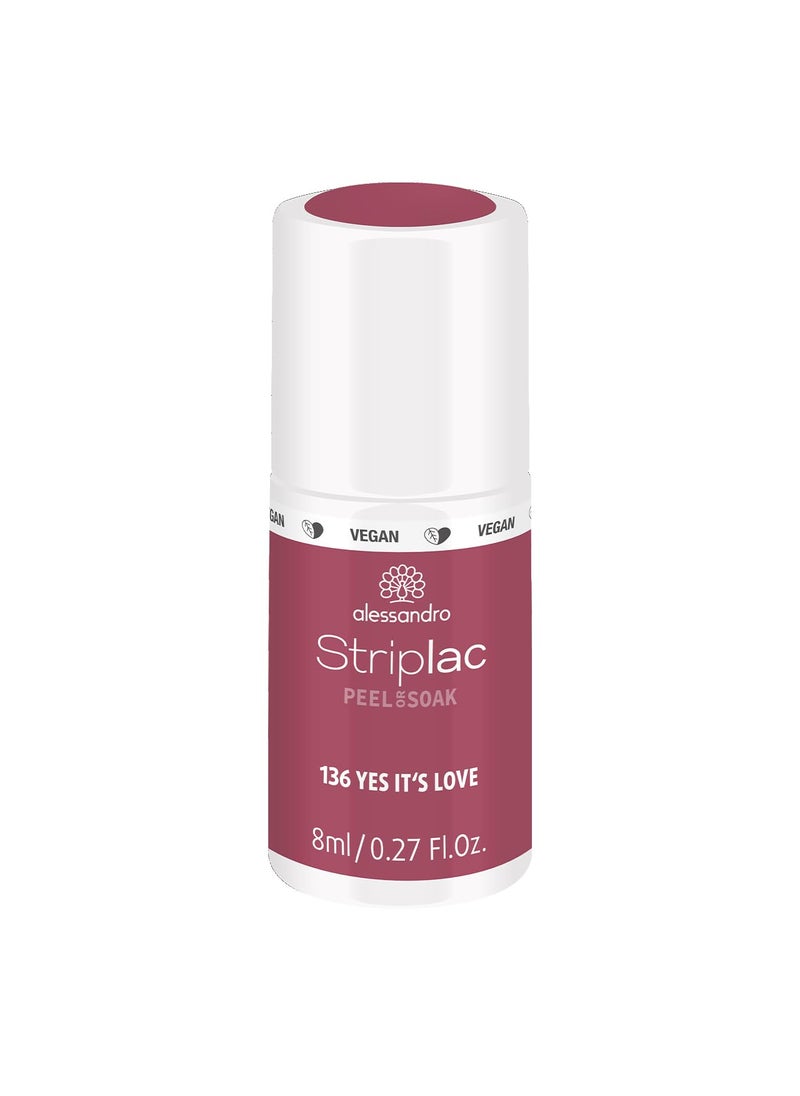 ALESSANDRO alessandro Striplac Peel or Soak Nail Polish 136 Yes Its Love for Women 027 oz 