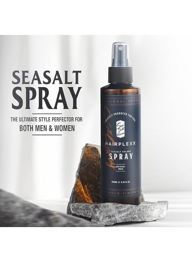 Hairplexx بخاخ شعر هيربليكس بملح البحر لحجم الشعر للرجال والنساء، مظهر شعر طبيعي كثيف وممتلئ مع لمسة نهائية غير لامعة وثبات طبيعي، خالي من البارابين - 6.76 أونصة سائلة (عبوة واحدة) - Image 3