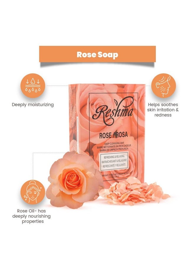 Reshma Beauty Reshma Beauty Rose Soap | Infused with Rose Oil | Soothing Face & Body Soap Bar |Suitable for All Skin Types|Deep Hydration and Rejuvenation - Cruelty Free | For Daily Use (Pack Of 1)  - Image 2