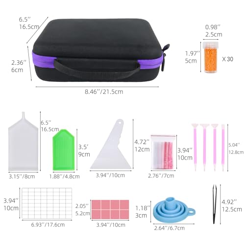 LEIYULY 30 Slots Storage Container for Diamond Art Kits with Diamond Art pens Tools and Portable Bead Storage Boxes, Diamond Art Storage Case and Diamond Art Storage Case - Image 2