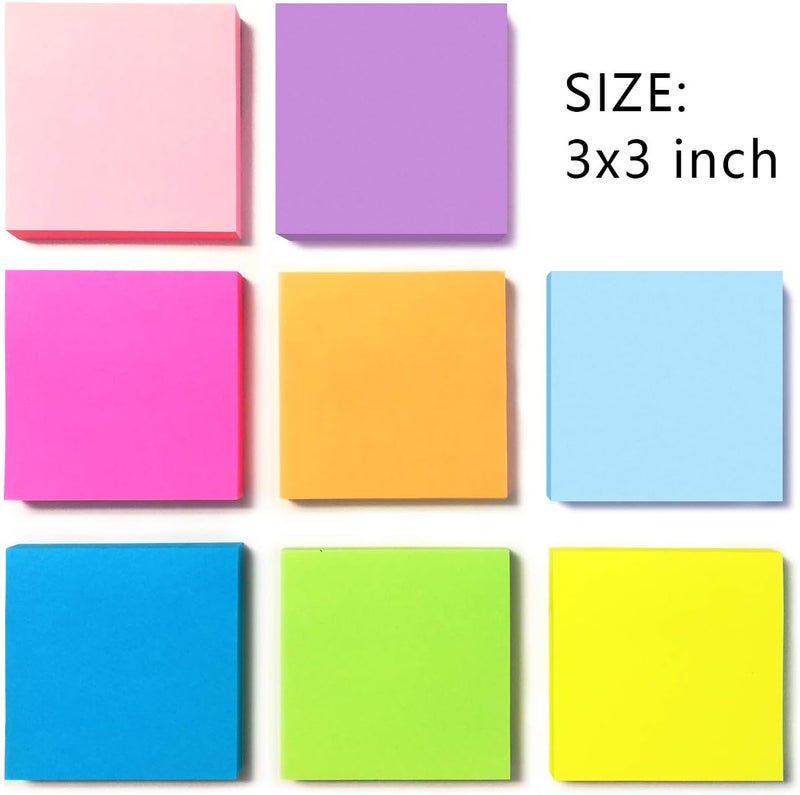 Phthdoty 24 Pads Pop Up Sticky Notes 3x3 Refills Bright Colors Self-Stick Notes Pads Super Adhesive Sticky Notes Great Value Pack - Image 2