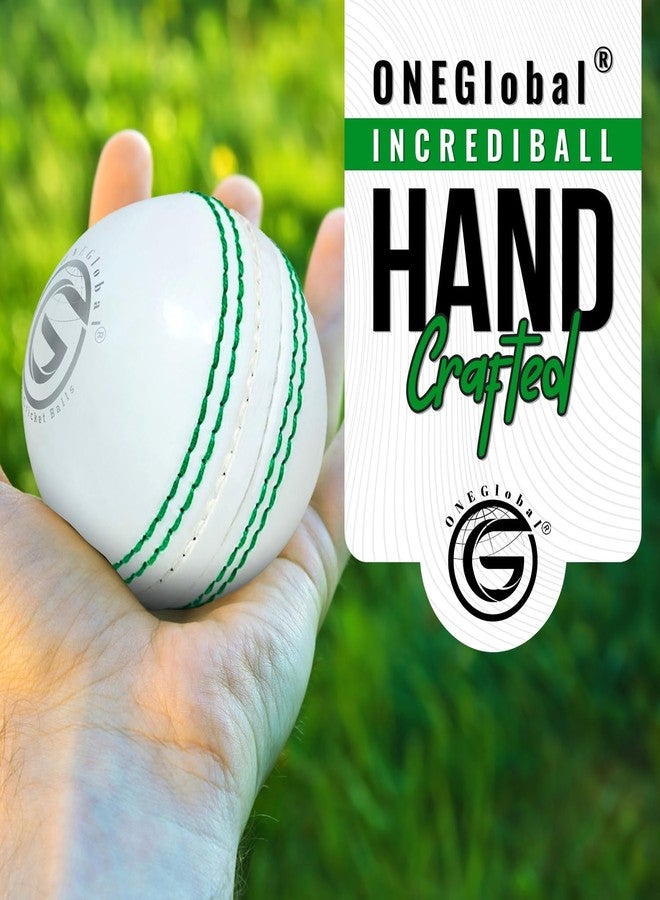 ONEGlobal Soft Indoor Outdoor Incrediball Practice Cricket Ball | Rubber Cricket Ball with Soft Core & Real Stitched Seam | for Practice, Coaching, Honing Skills & Family Fun | 7 Colours (1-White) - Image 2