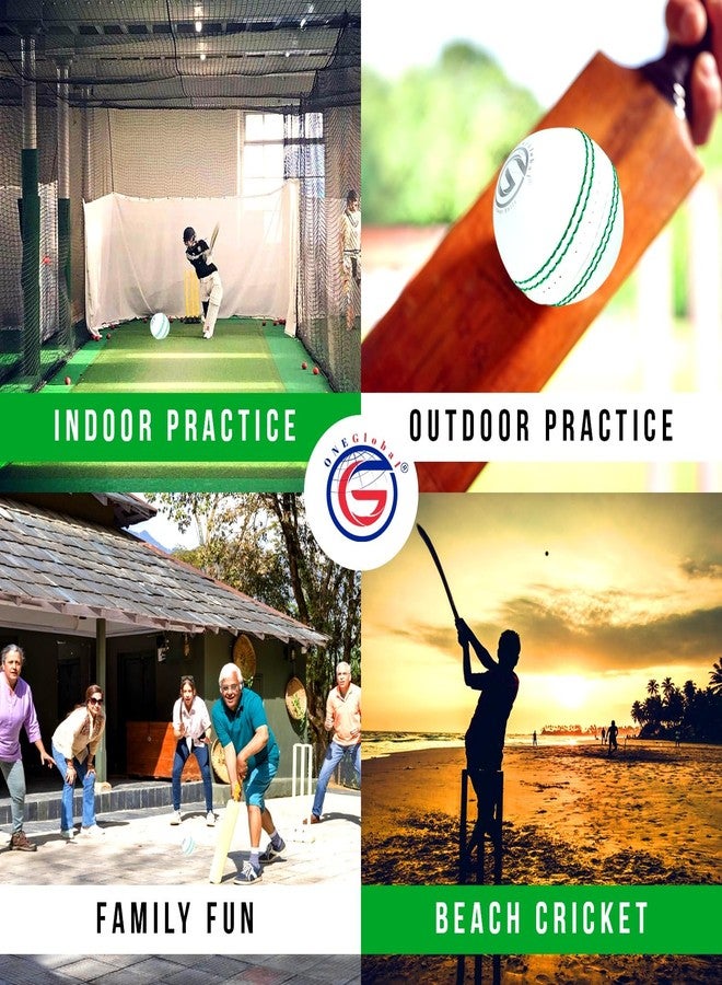 ONEGlobal Soft Indoor Outdoor Incrediball Practice Cricket Ball | Rubber Cricket Ball with Soft Core & Real Stitched Seam | for Practice, Coaching, Honing Skills & Family Fun | 7 Colours (1-White) - Image 5