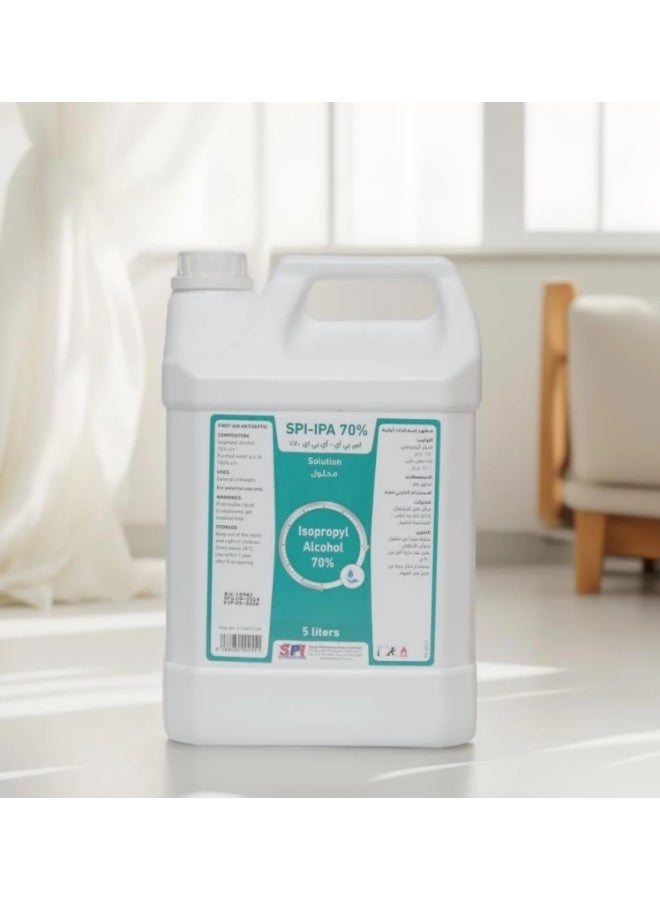 SPL68 SPI-IPA Isopropyl Alcohol 70% Antiseptic, Disinfectant and Rubefacient For Quick Drying and General Disinfecting 5 Liter - Image 2