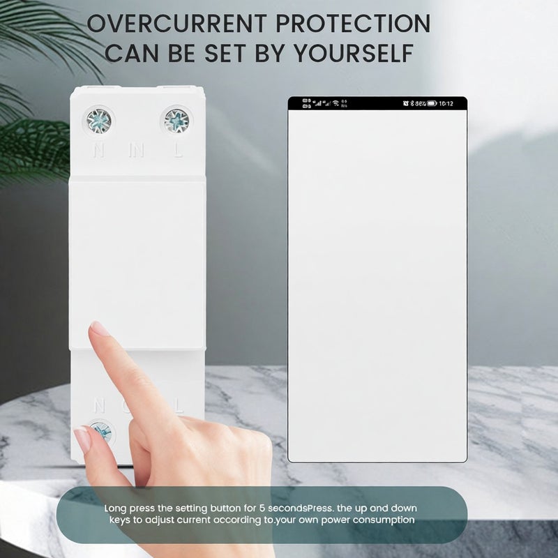 tongou Tuya WiFi Intelligent Energy Meter with Metering Voltage Power Electricity Monitoring Leakage Protector 63A AC85-300V with LCD Display Support APP Remote Control Compatible with Google - Image 4