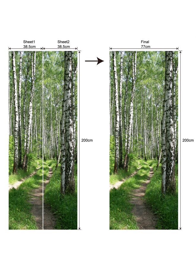 Bluejw Landscape Series Decorative Stickers Simulation Door Stickers Removable Waterproof Bedroom Living Room Renovation Pvc Wall Stickers A Generation Of Hair - Image 1