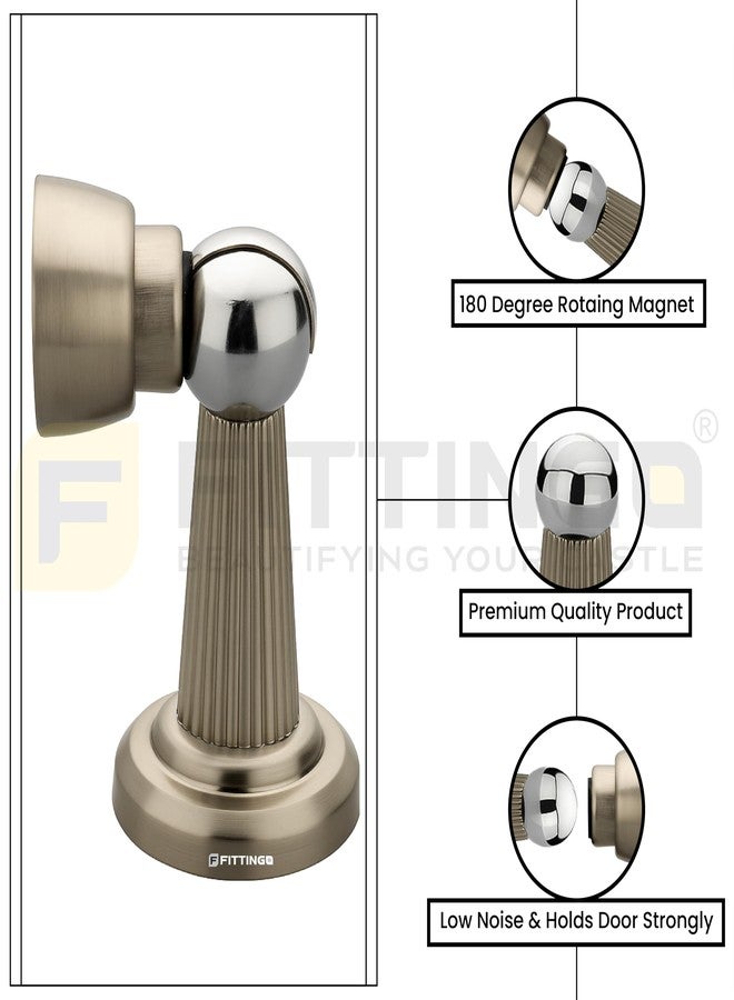 FITTINGO 4 Inch Door Magnet for Door Stopper/4Inch Stainless Steel Heavy Duty Magnet Door Stops/Magnetic Stoppers for Main Door/Back Stopper for Home/Office/Hotels - (Pack of 2) - Matt Finish - Image 4