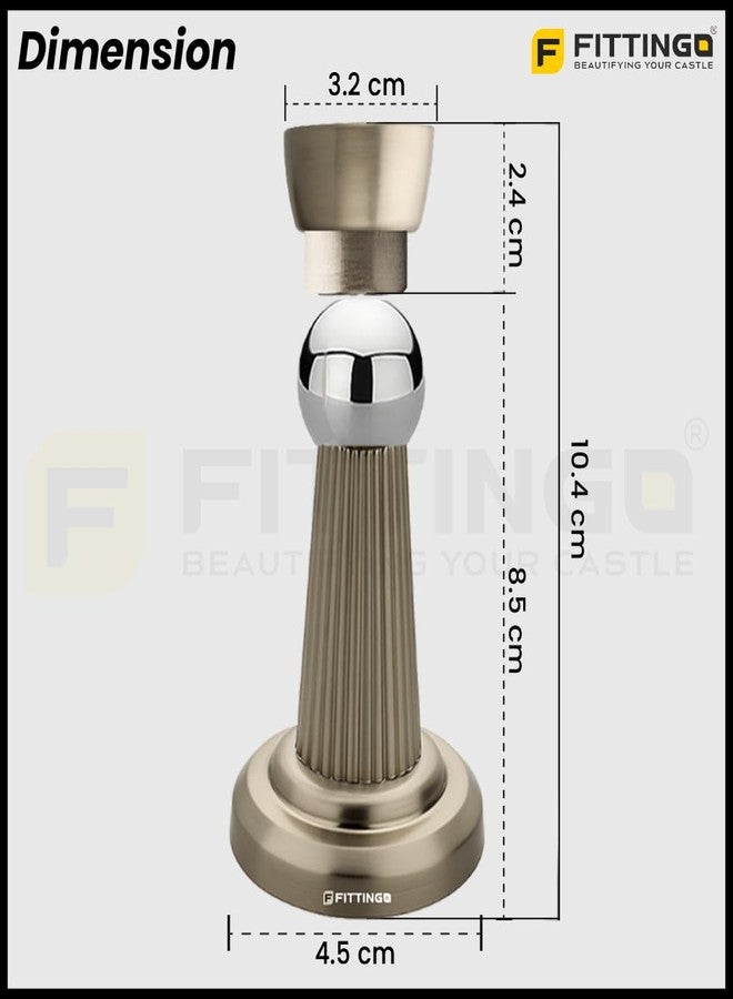 FITTINGO 4 Inch Door Magnet for Door Stopper/4Inch Stainless Steel Heavy Duty Magnet Door Stops/Magnetic Stoppers for Main Door/Back Stopper for Home/Office/Hotels - (Pack of 2) - Matt Finish - Image 2