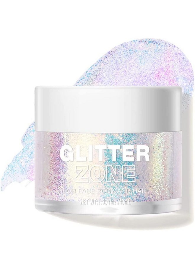 Melemando Liquid Chunky Shimmer Body Glitter Gel,4 Color Sequins Glitter Gel For Face Hair And Body Makeup, Long Lasting And Waterproof Liquid Sequins Glitter For Women And Girls.(01)  - Image 1