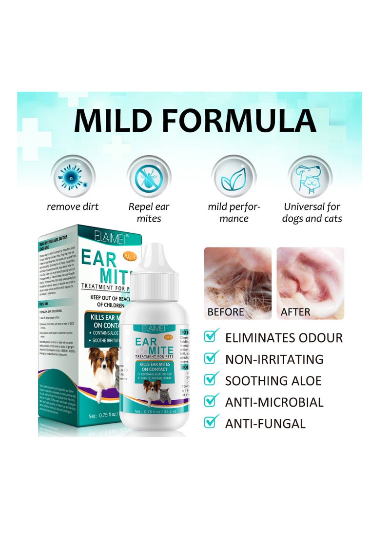 Ear Mite Treatment for Pets Keep out of Reach of Children Kills Ear Mites on Contact