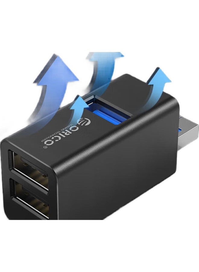 Orico Usb Hub Mini, Three-Port Expansion Dock, Direct Plug-In Multi-Interface Adapter, Black - Image 1