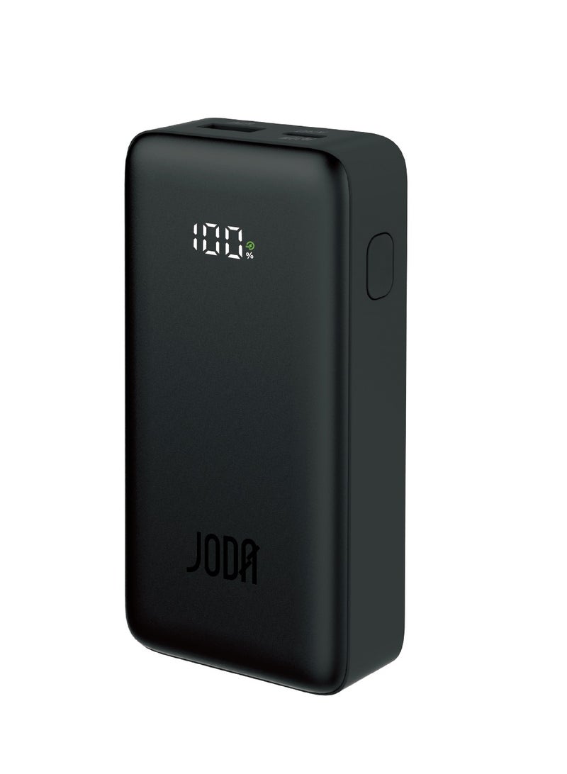 جودا JODA TURBO 10 – بنك طاقة سريع 10000 مللي أمبير بشاشة LED سوداء وشاحن PD 30W - Image 1