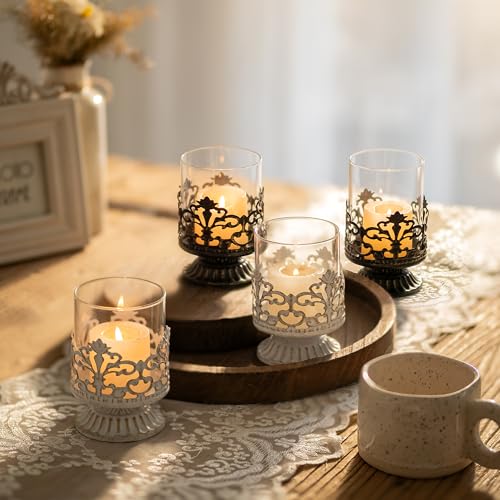 Hanobe Round Wood Candle Tray: Rustic Wooden Candle Holder Distressed Pillar Stand Farmhouse Tea Light Plate Base for Living Room Coffee Table Centerpiece for Kitchen Counter Bathroom Home Decor,11.8" - Image 4