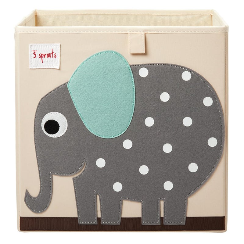3 Sprouts Cube Toy Storage Box - Toy Organizer for Kids Storage (13x13x13 Inches), ELEPHANT - Image 1