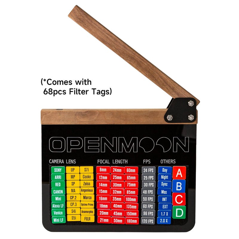 OPENMOON لوحة صفق OPENMOON لقطع مشهد الحركة مع 68 قطعة من علامات الفلتر في الخلف (أزرق) - Image 4