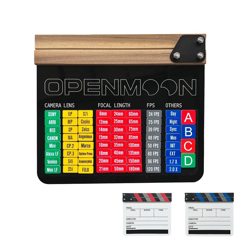 OPENMOON لوحة صفق OPENMOON لقطع مشهد الحركة مع 68 قطعة من علامات الفلتر في الخلف (أزرق) - Image 1