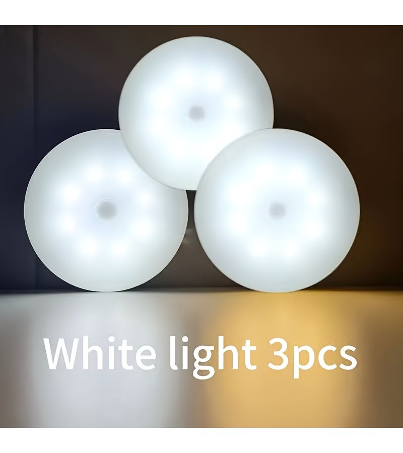 6 قطع ضوء أبيض، وضعان، 8 لمبات LED، ضوء خزانة مع مستشعر حركة USB وذاكرة، قابل لإعادة الشحن، قابل لتعديل السطوع، للسلالم، خزانة الملابس، غرفة النوم، بجانب السرير - Image 5