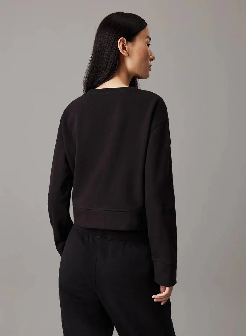 CALVIN KLEIN Cotton Fleece Lounge Sweatshirt