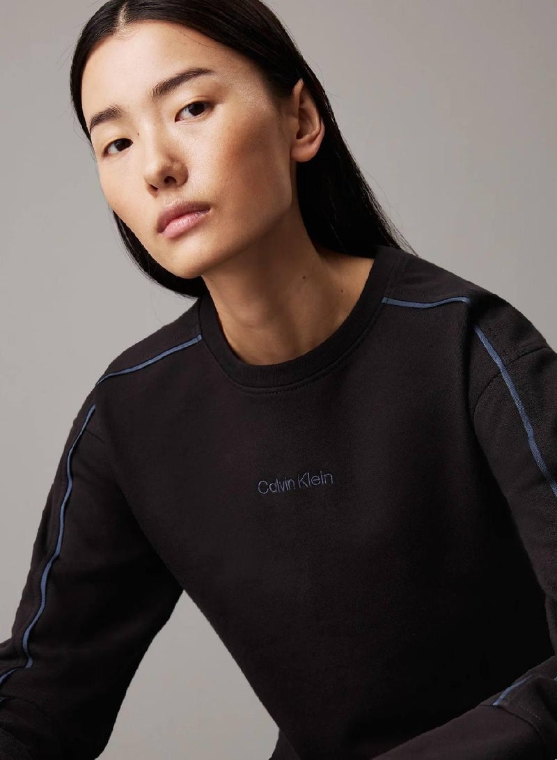CALVIN KLEIN Cotton Fleece Lounge Sweatshirt - Image 3