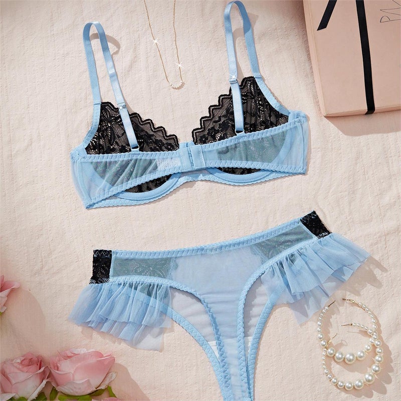 Comfortable Lace Sexy Bra Set - French Style Fresh Underwear - Image 2
