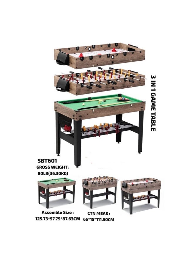 Max Strength 3-in-1 Multi Game Table, Foosball, Billiards & Air Hockey Family Entertainment Game - Image 1